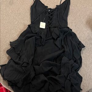 Free People Black High Low Top With Matching Shorts